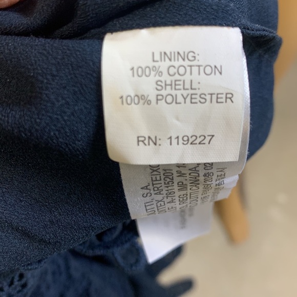 Massimo Dutti Crochet Lace Navy Blue Overlay 3/4 Sleeves Dress size M - Picture 10 of 17